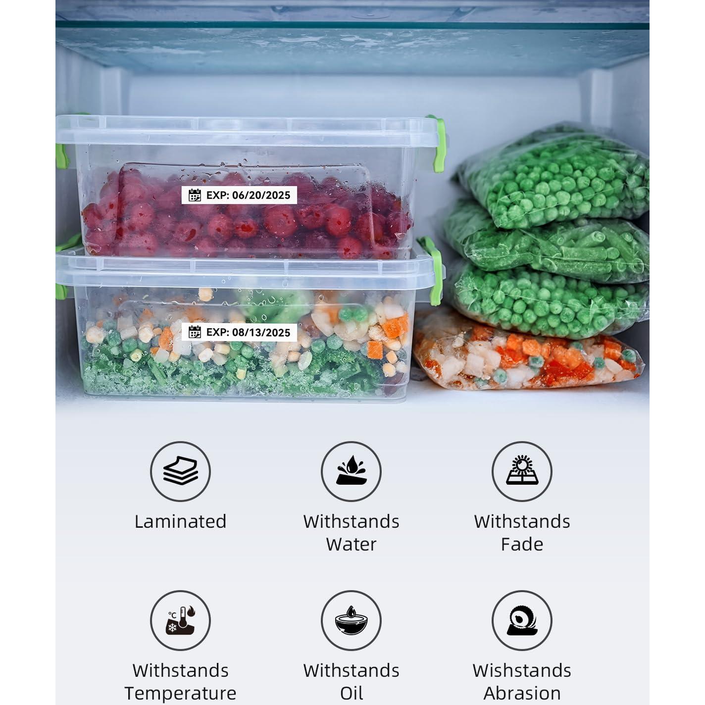 Cinta de Etiqueta Macipa TZe-231 12mm Negro sobre Blanco - 5 Unidades