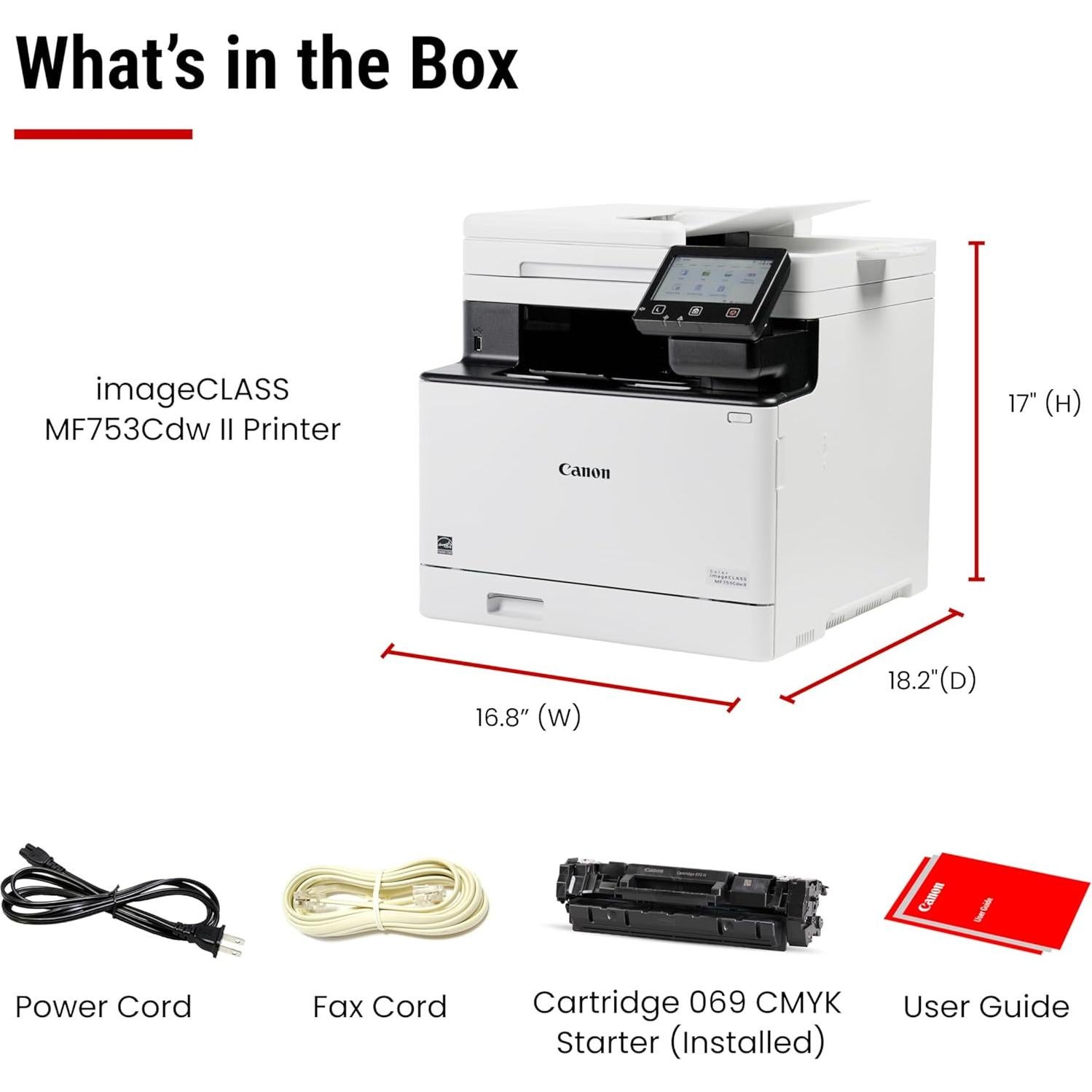 Impresora láser color Canon imageCLASS MF753Cdw II 4 en 1