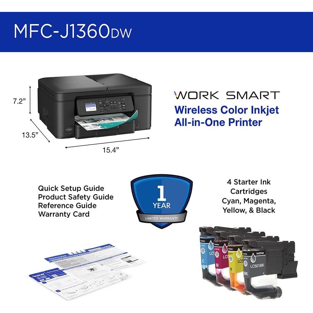 Impresora Todo-en-Uno Brother MFC-J1360DW Inalámbrica Color