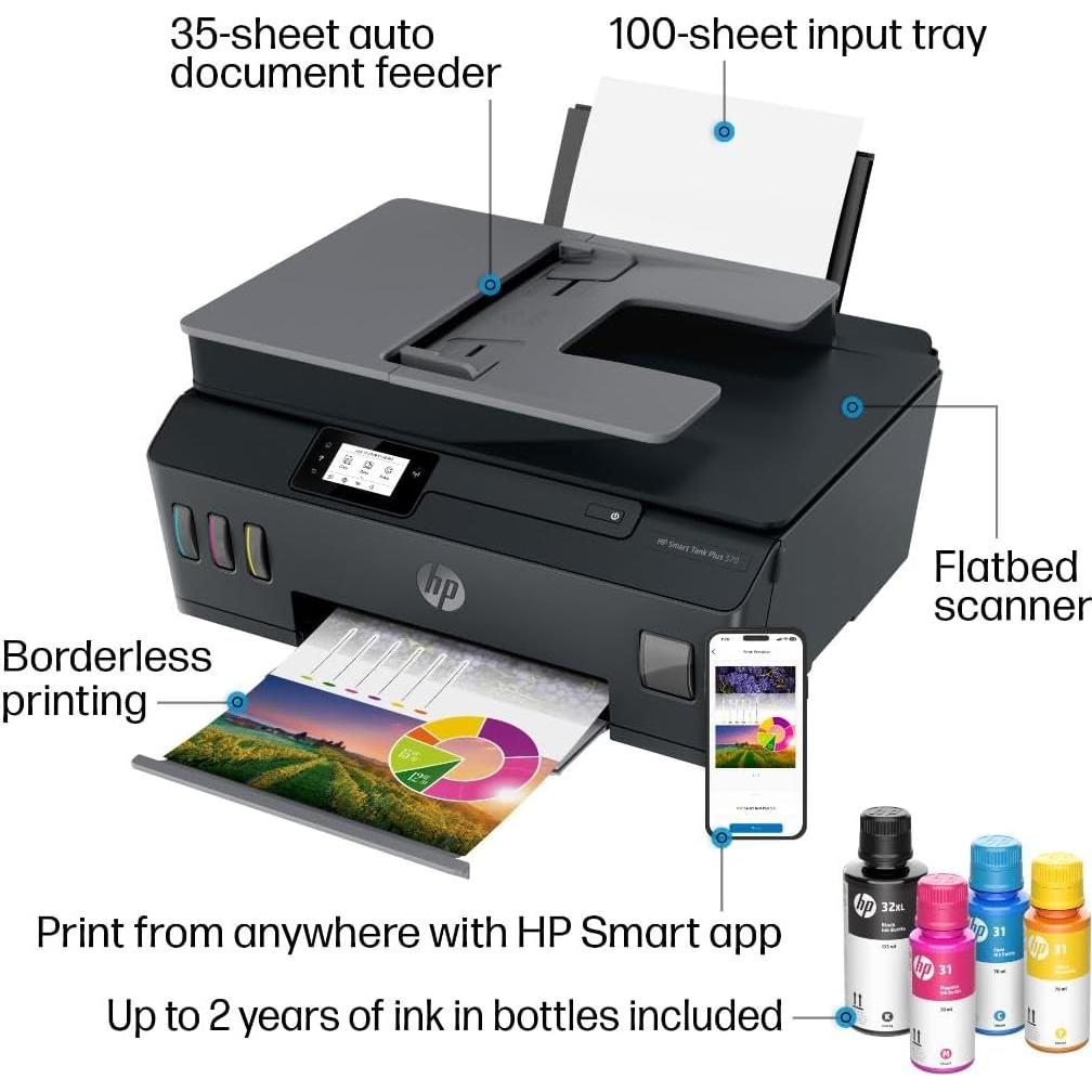 Impresora Todo-en-Uno HP Smart Tank Plus 570 Inalámbrica