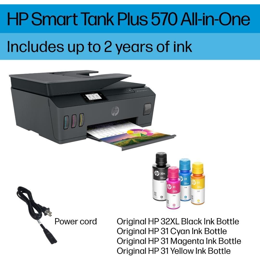 Impresora Todo-en-Uno HP Smart Tank Plus 570 Inalámbrica