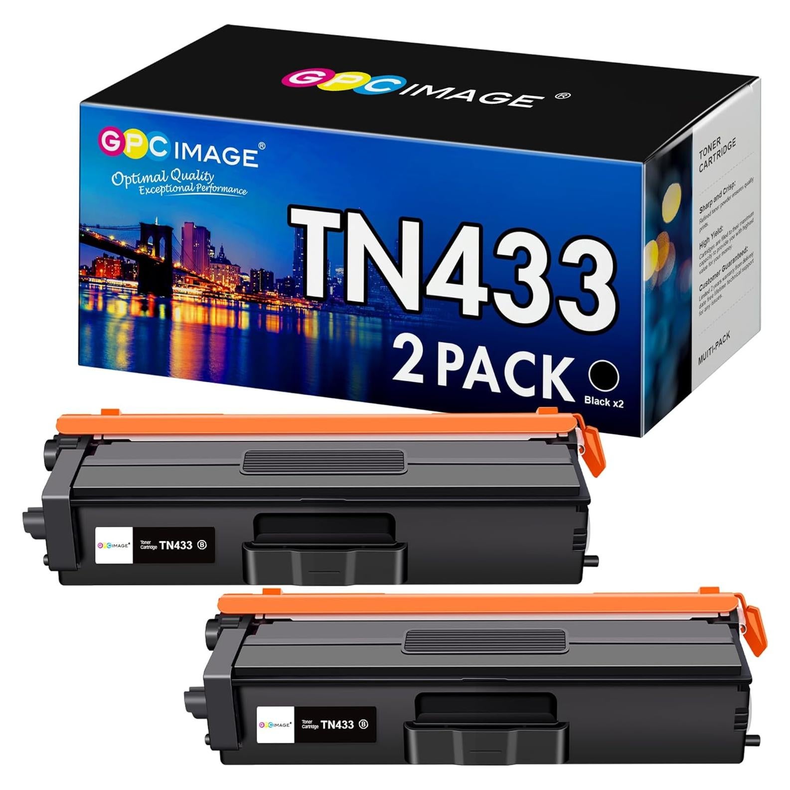 Cartucho de Tóner Negro GPC Image TN433 Compatible Brother (2 Unidades)