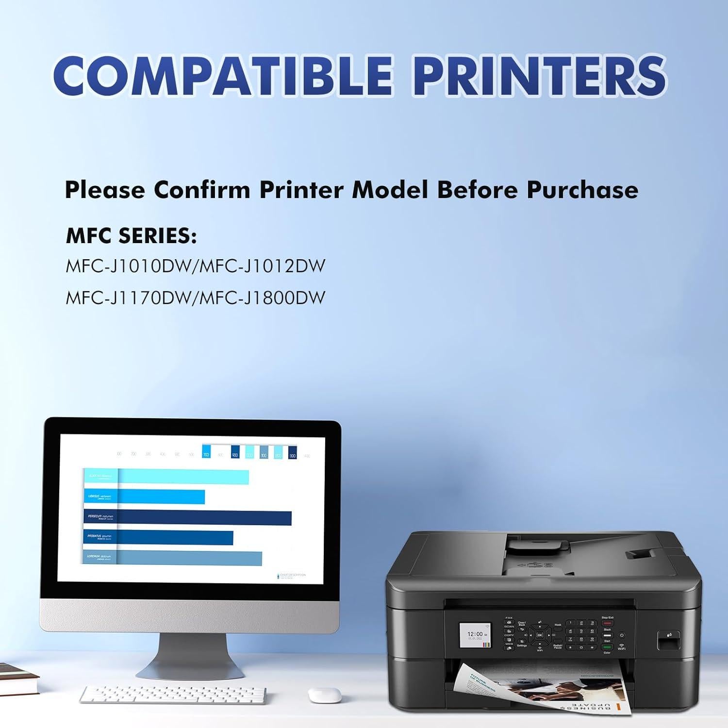 Cartuchos de tinta LC401/LC401XL Inkalfa para Brother - Paquete de 4