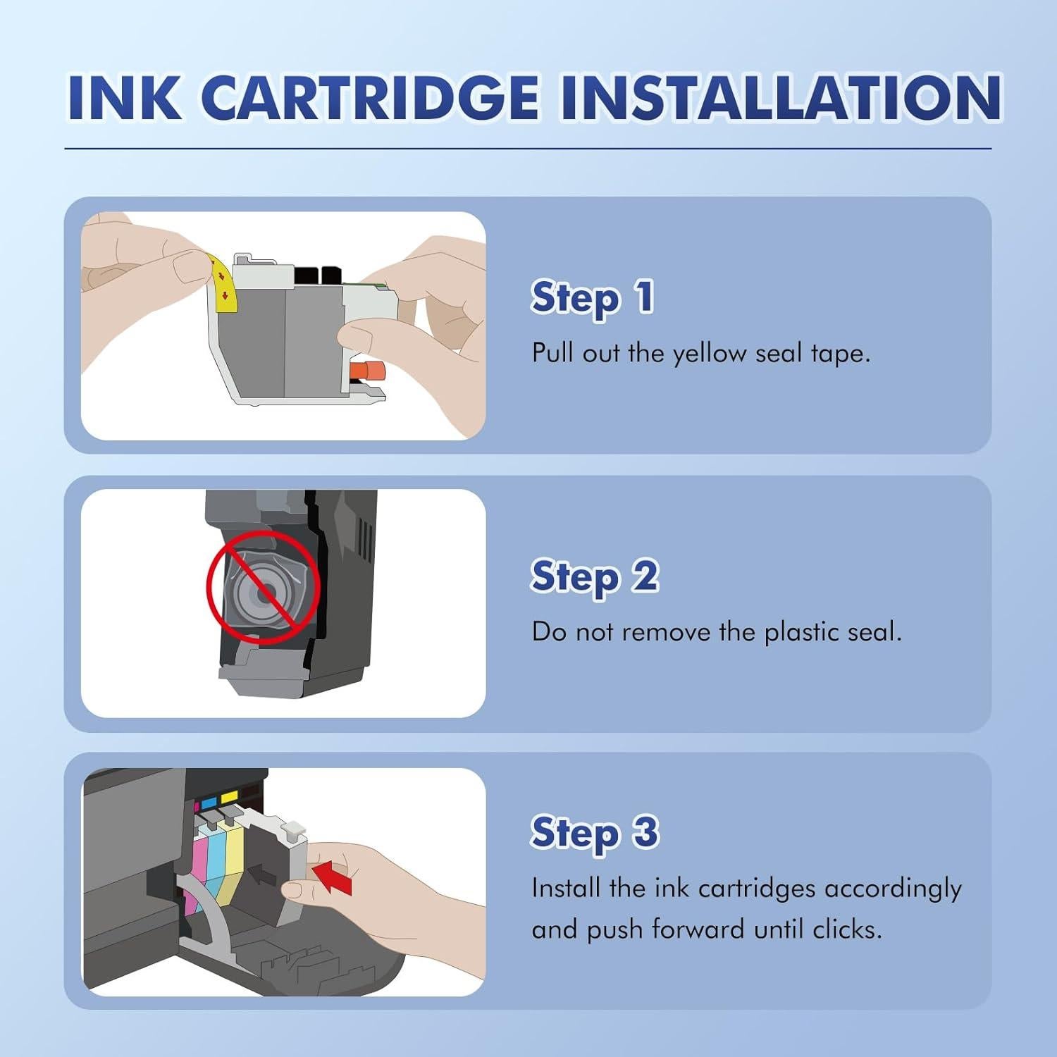 Cartuchos de tinta LC401/LC401XL Inkalfa para Brother - Paquete de 4