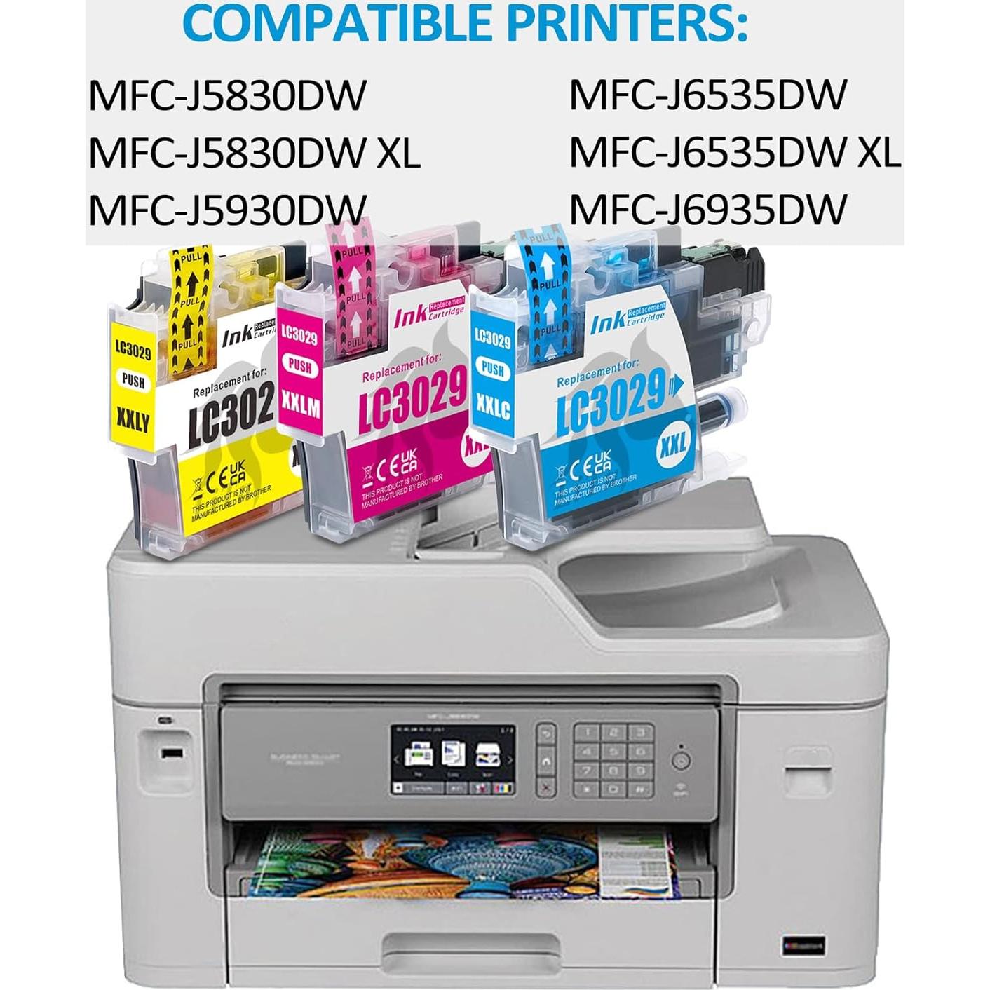 Cartuchos de tinta Brother LC3029 Cian, Magenta, Amarillo 6-Pack