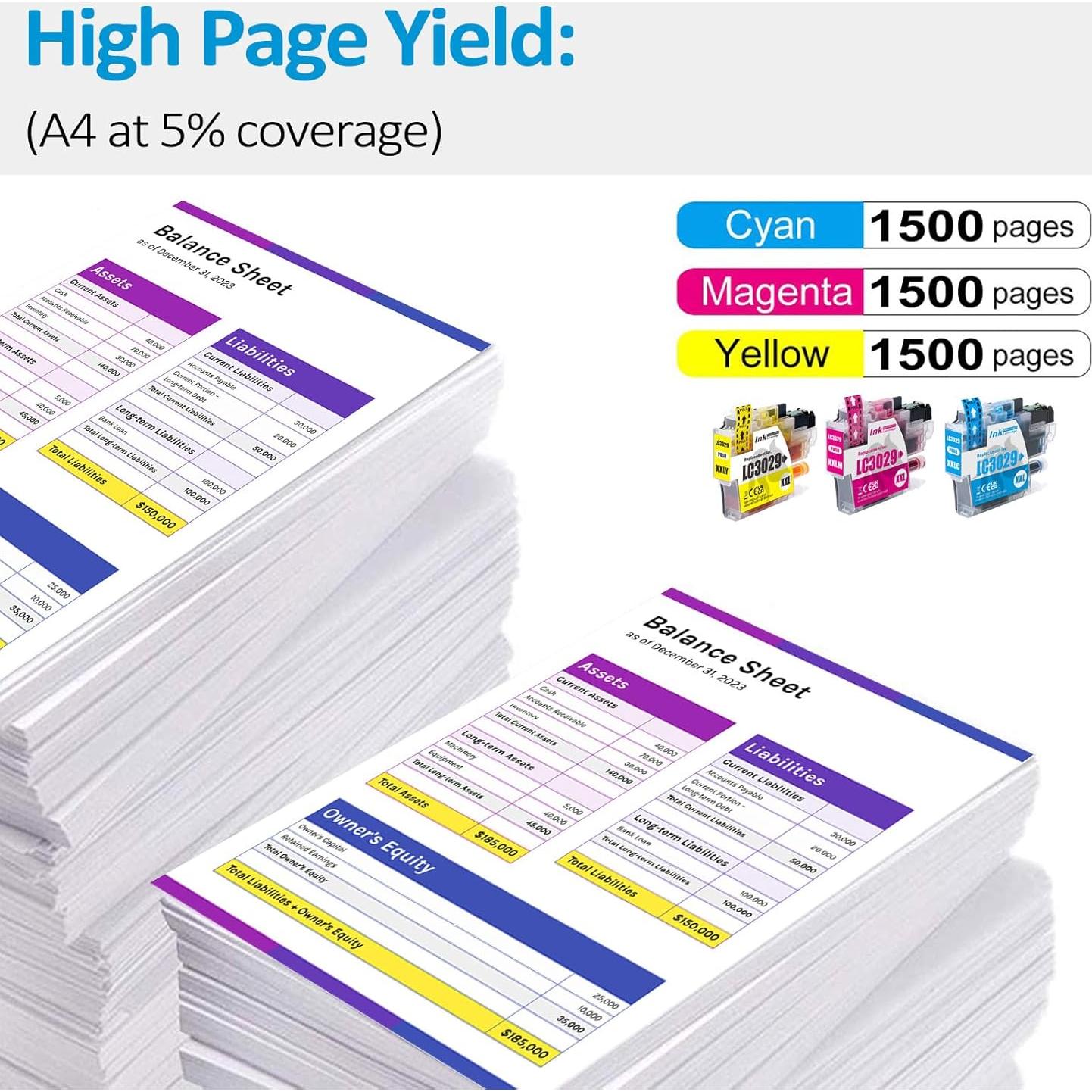 Cartuchos de tinta Brother LC3029 Cian, Magenta, Amarillo 6-Pack