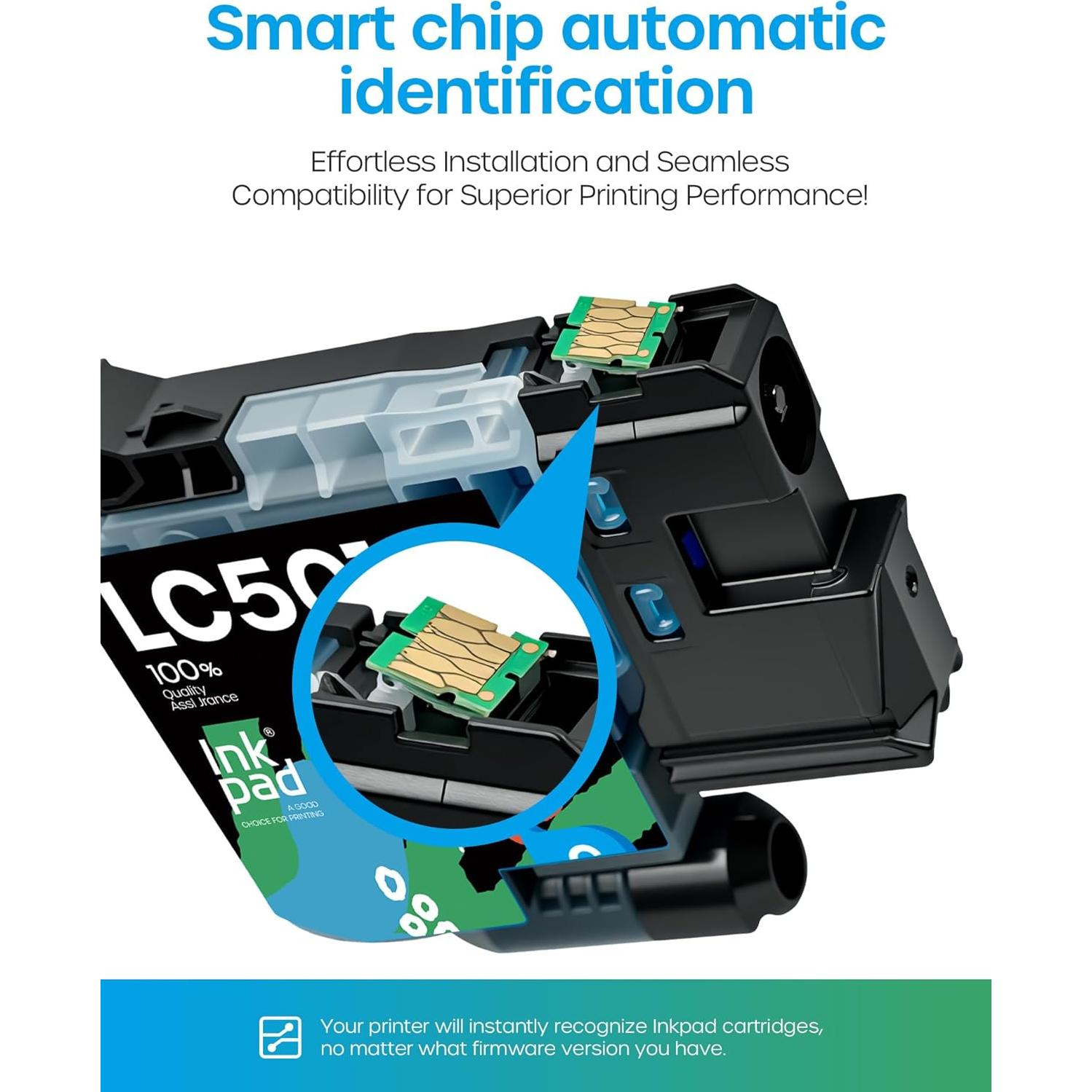 Cartuchos de Tinta Compatible LC501 iNKPAD - 4 Piezas Negro, Cian, Magenta, Amarillo