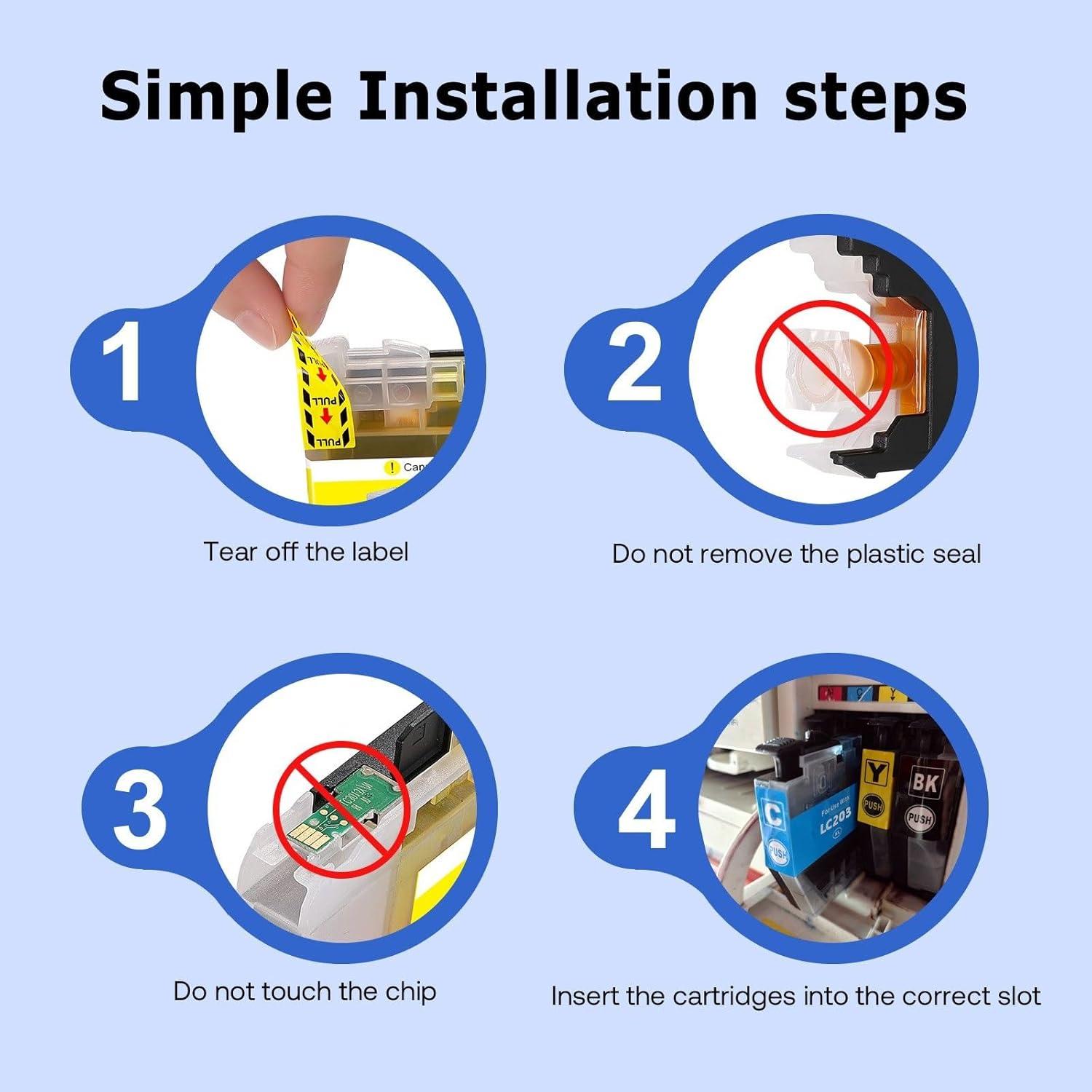 Cartuchos de tinta compatibles Brother LC203XL Color 6 Paquete