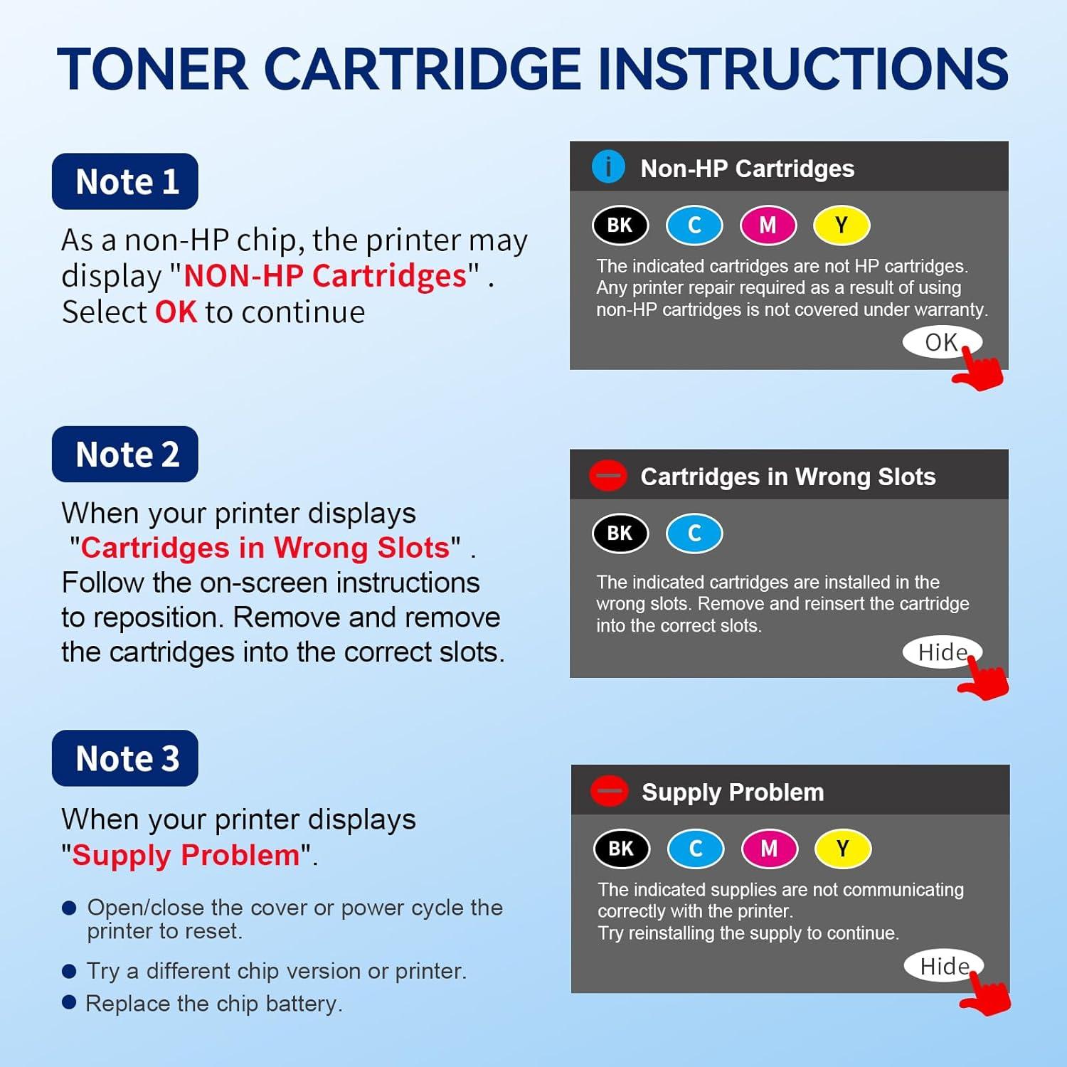 Cartuchos de tóner 218X TEINO Paquete de 4 con chip para HP