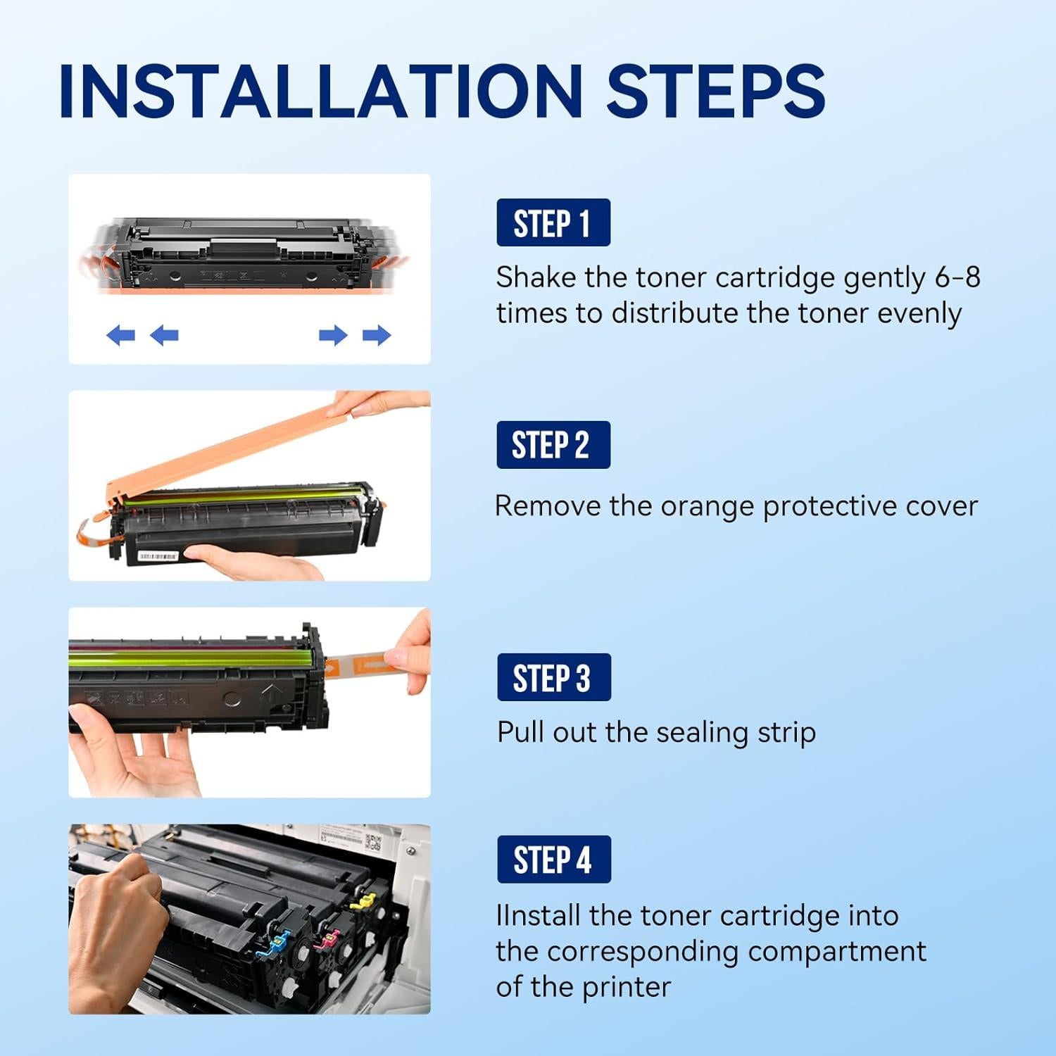 Cartuchos de tóner 218X TEINO Paquete de 4 con chip para HP