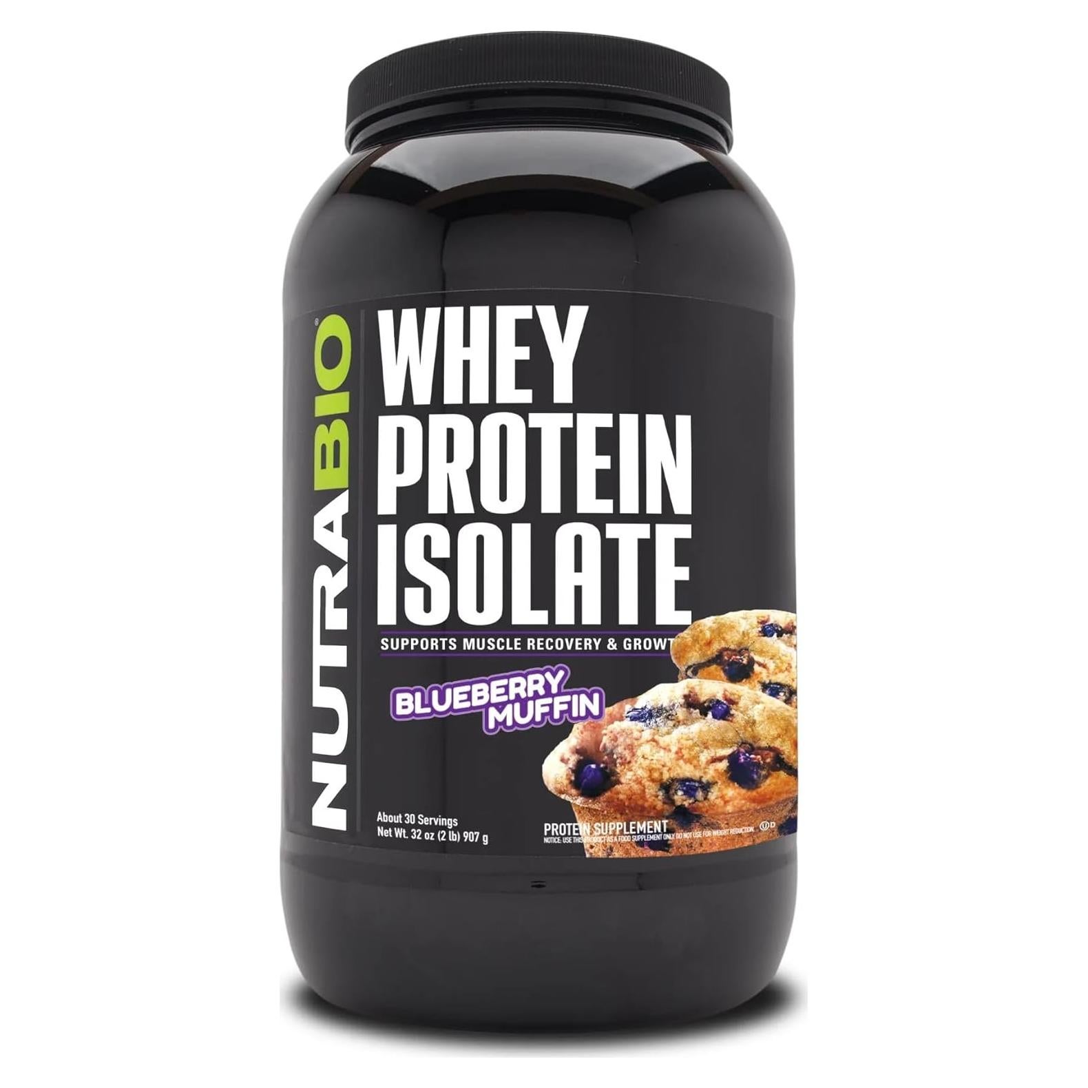 Proteína de Suero Aislada NutraBio 0.91 kg Muffin Arándano