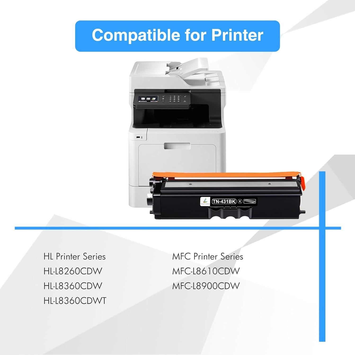 Cartucho de Tóner Compatible Brother TN431 Paquete de 4 Colores