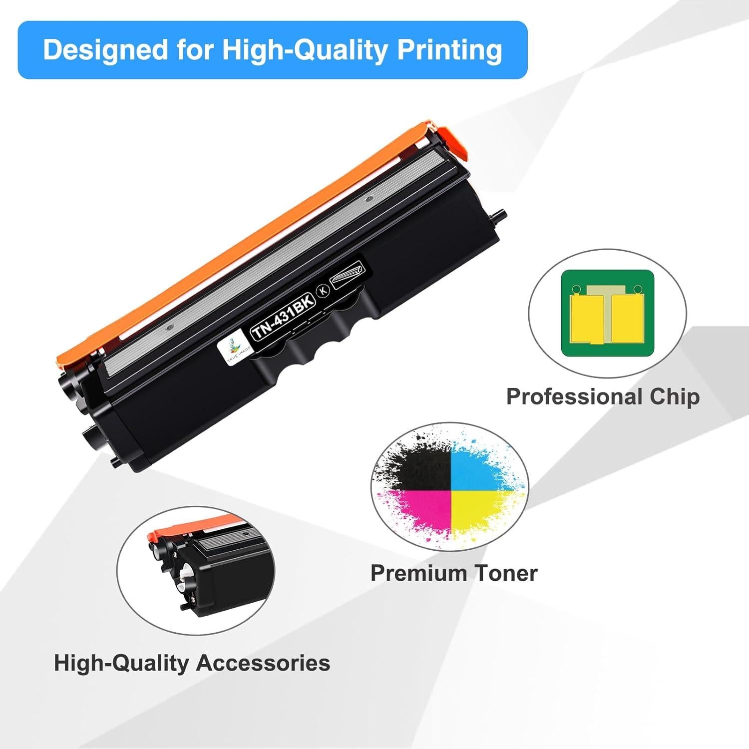 Cartucho de Tóner Compatible Brother TN431 Paquete de 4 Colores