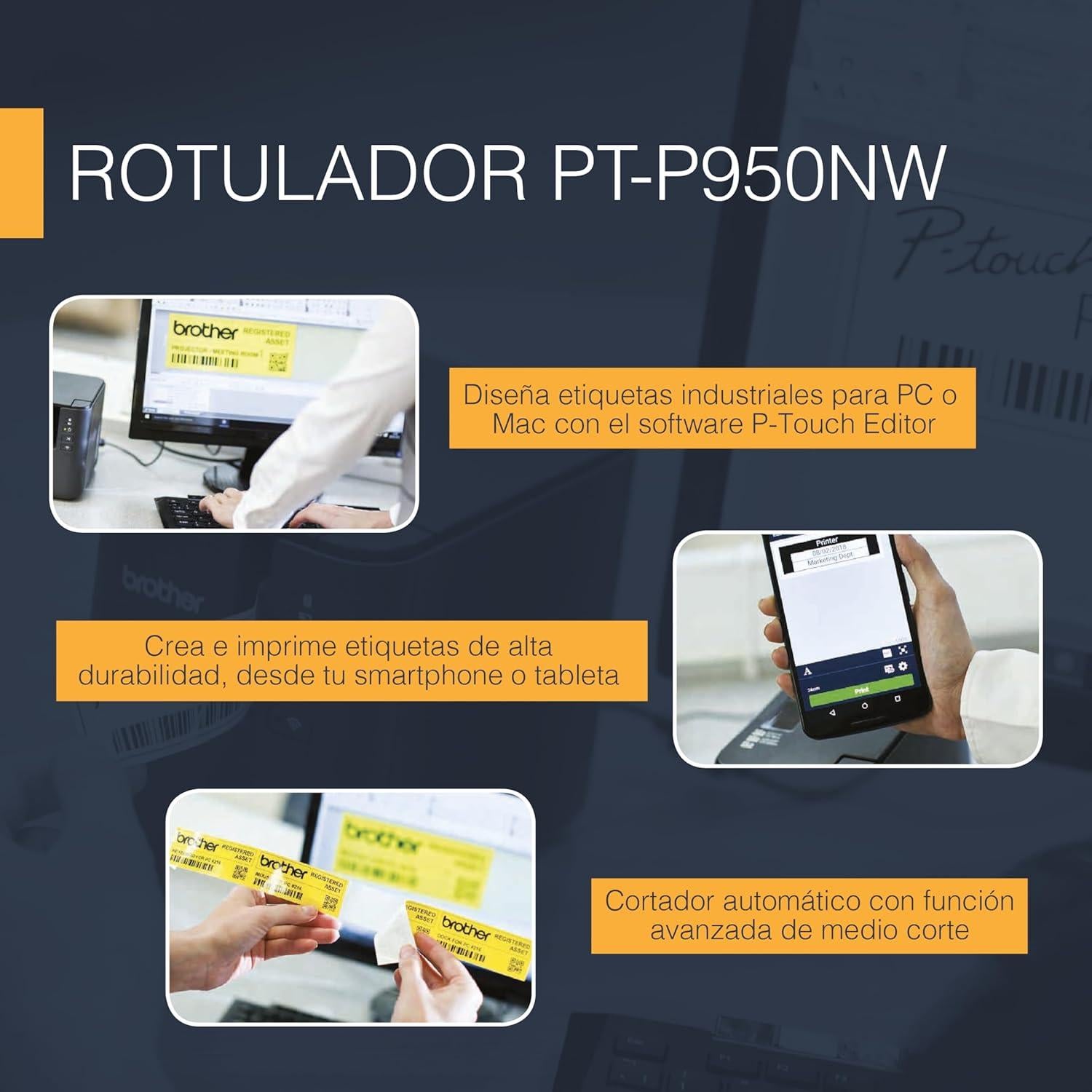 Impresora de Etiquetas Inalámbrica Brother PT-P950NW 1.5 kg