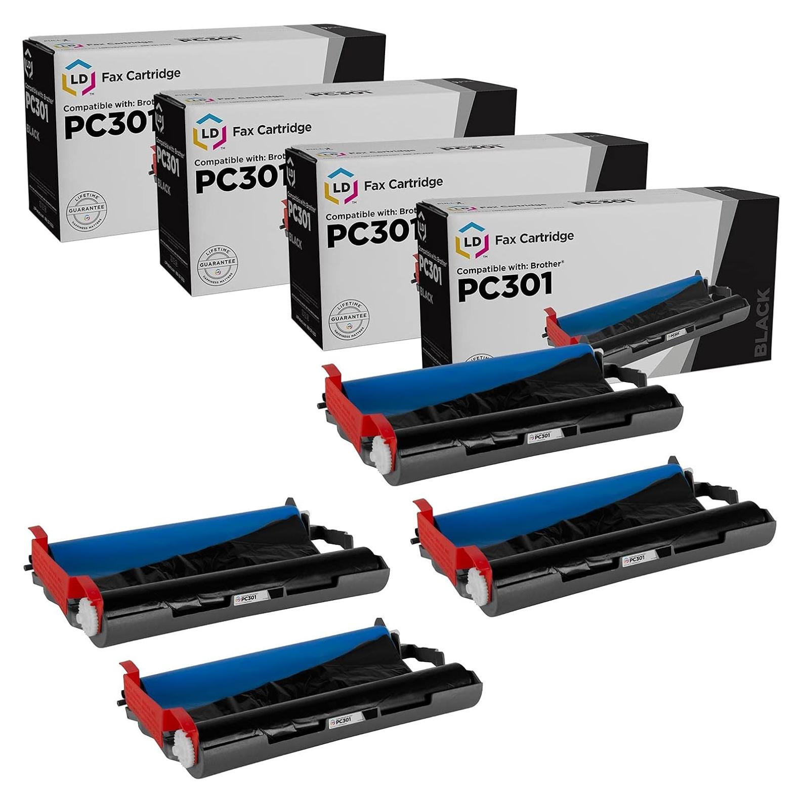 Cartucho de fax Brother PC301 compatible - Paquete de 4