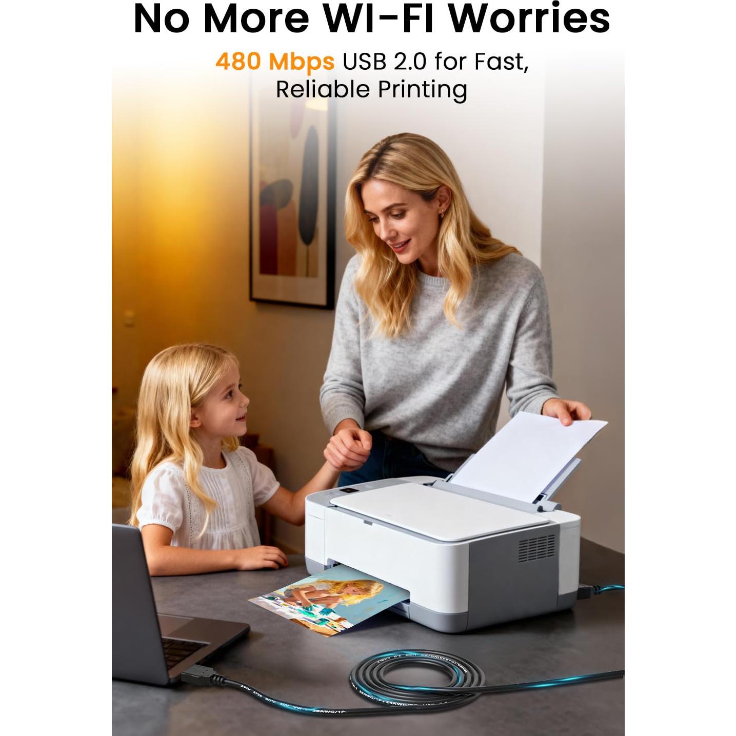 Cable USB A a B 2.0 Voyorti 1.52m para impresora y escáner