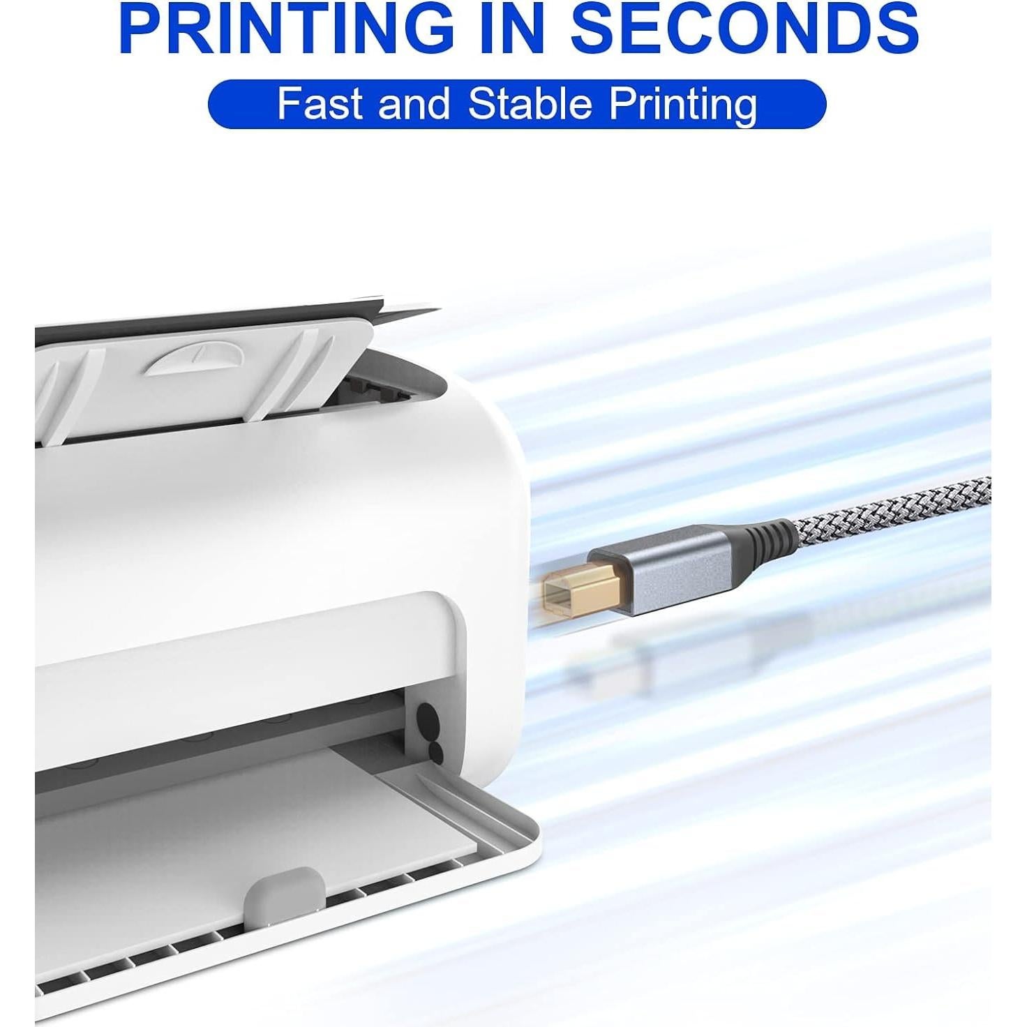 Cable de impresora USB 2.0 sweguard 4.57m trenzado nylon - Negro