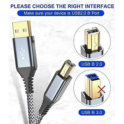 Cable de impresora USB 2.0 sweguard 4.57m trenzado nylon - Negro