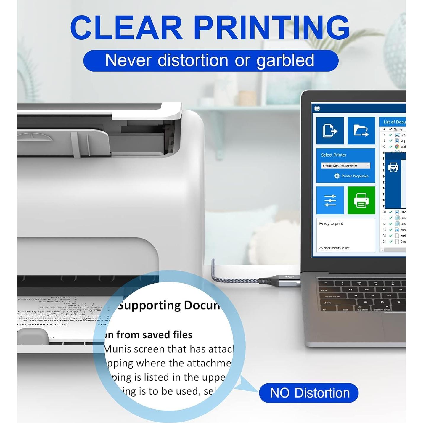 Cable de impresora USB 2.0 sweguard 4.57m trenzado nylon - Negro