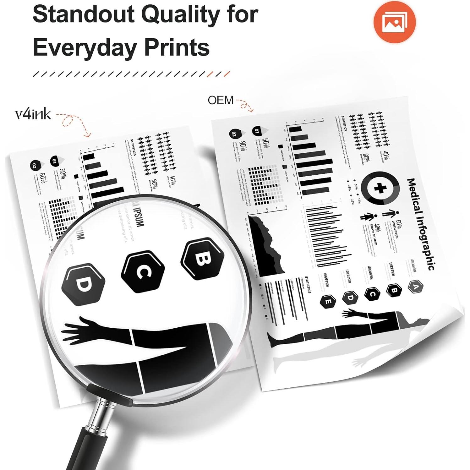 Cartucho de Tóner Compatible v4ink TN360 TN330 - Paquete de 4