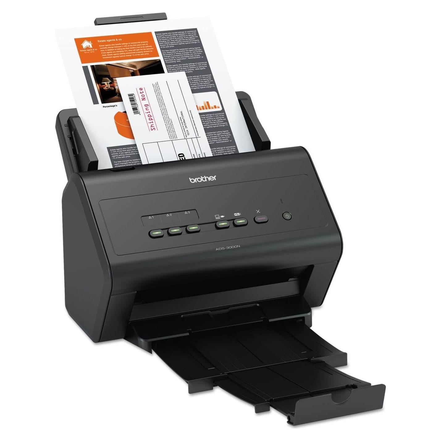 Escáner de Documentos Brother ADS-3000N Alta Velocidad 50ppm