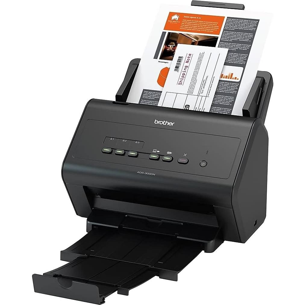 Escáner de Documentos Brother ADS-3000N Alta Velocidad 50ppm