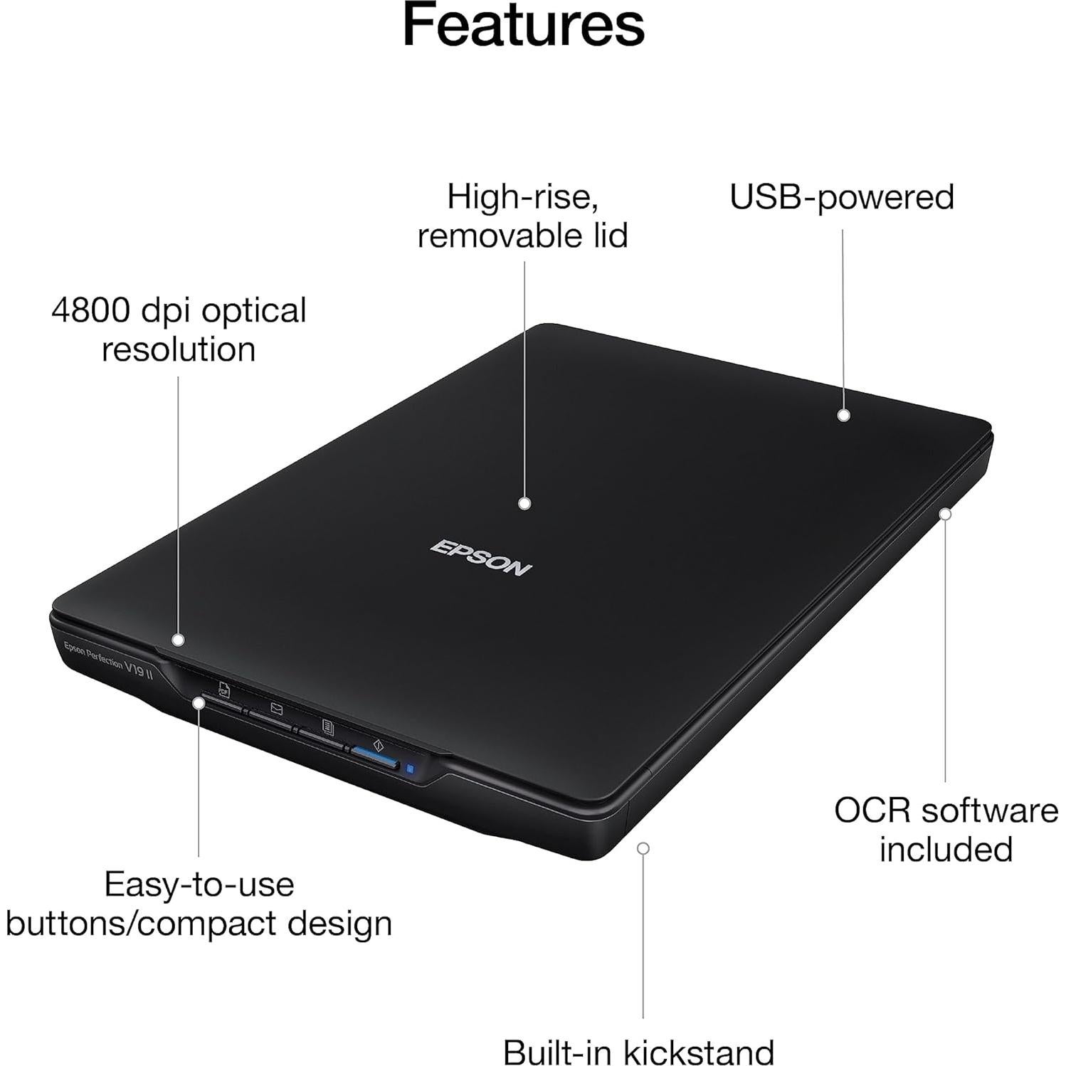 Escáner de Documentos Epson Perfection V19 II 4800 dpi USB