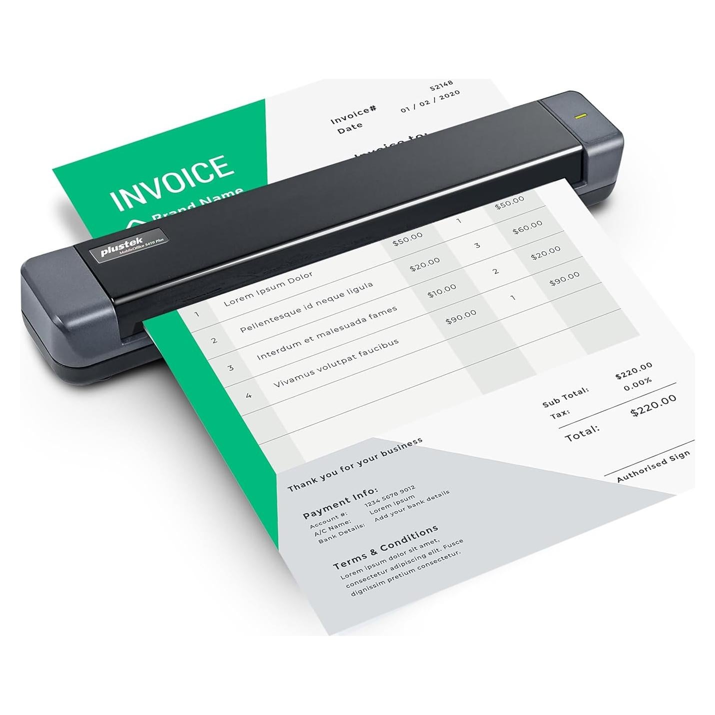 Escáner Móvil Plustek S410 Plus - Portátil, 0.41 kg, OCR