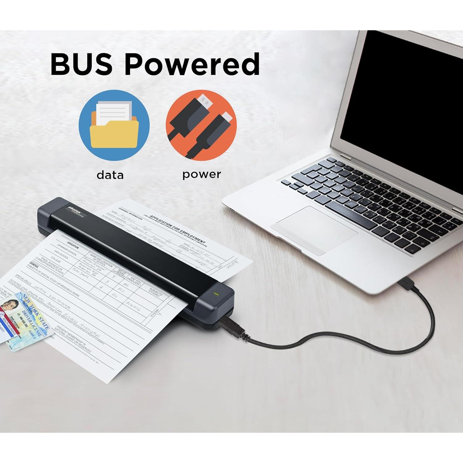 Escáner Móvil Plustek S410 Plus - Portátil, 0.41 kg, OCR