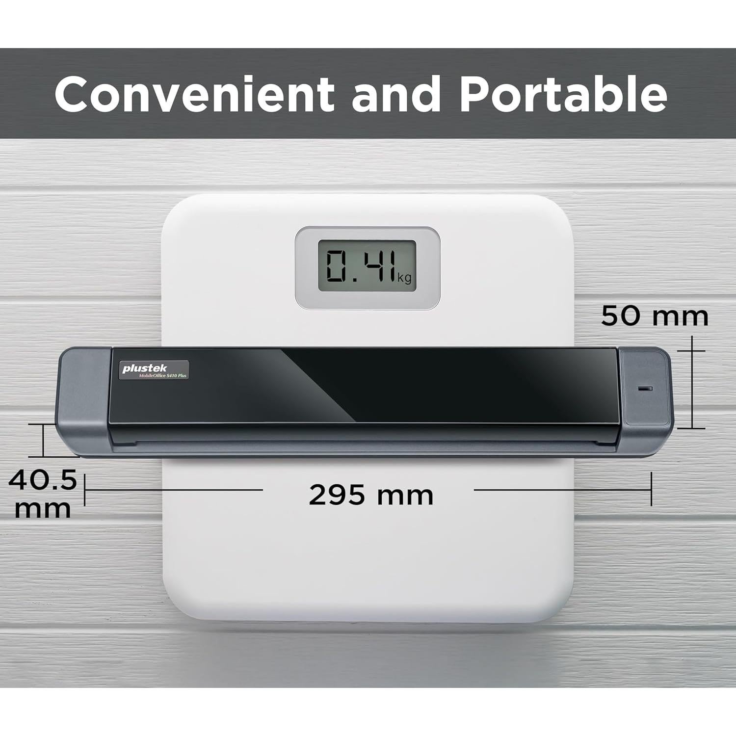 Escáner Móvil Plustek S410 Plus - Portátil, 0.41 kg, OCR