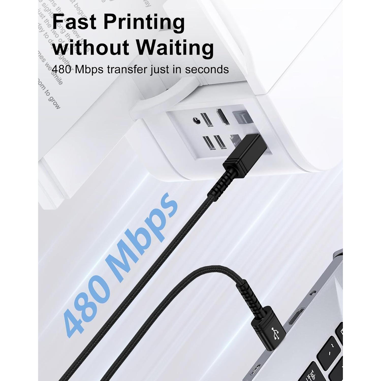 Cable USB 2.0 AILKIN 1.83 m A a B para impresora y escáner