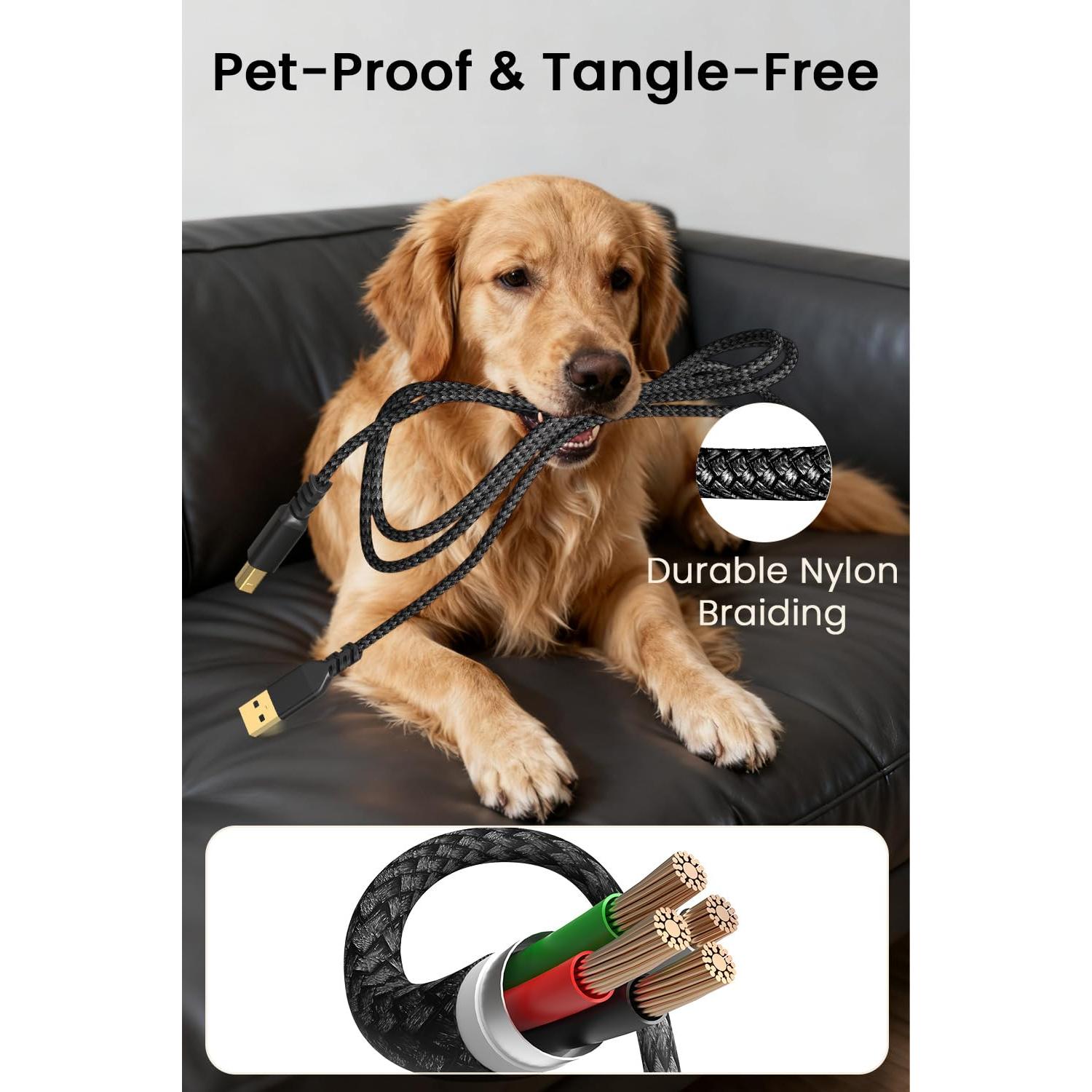 Cable USB A a B 2.0 Voyorti 5.03m para impresora y escáner