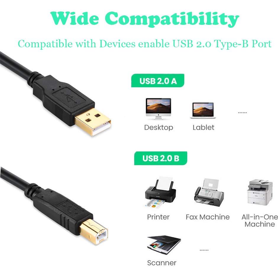 Cable de Impresora USB 2.0 3.05m Nobrand Tipo A a B Negro