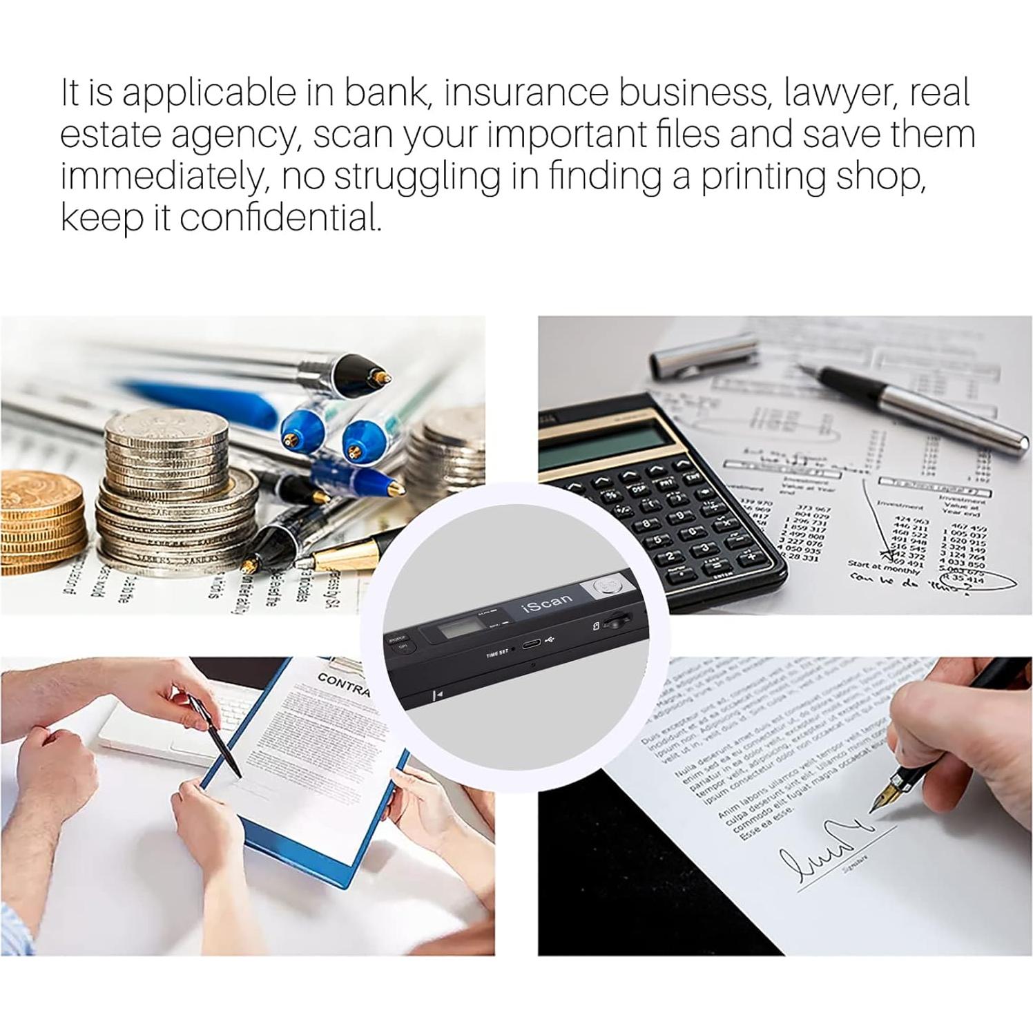 Escáner Portátil de Mano AOZBZ 900 DPI A4 USB 2.0