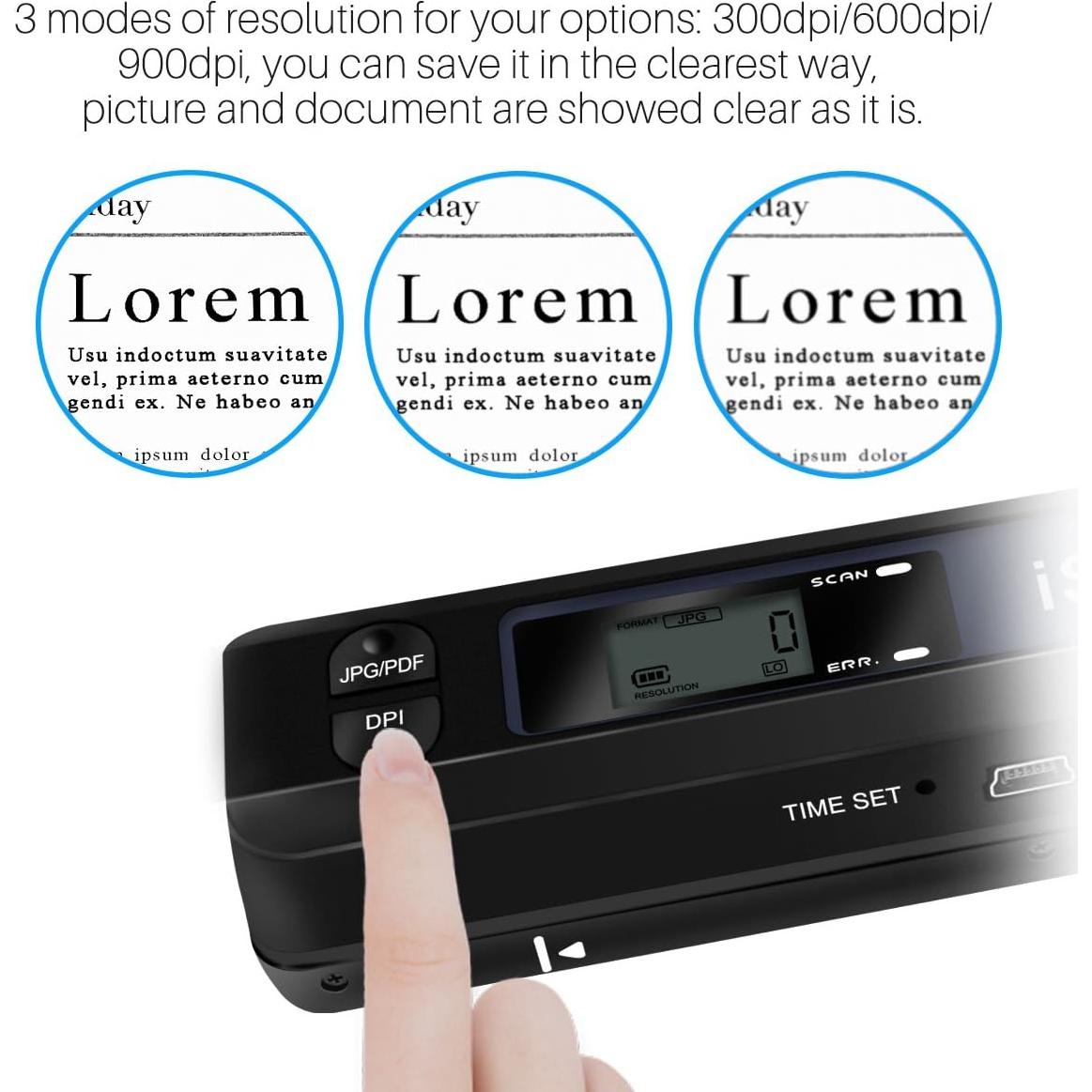 Escáner Portátil de Mano AOZBZ 900 DPI A4 USB 2.0