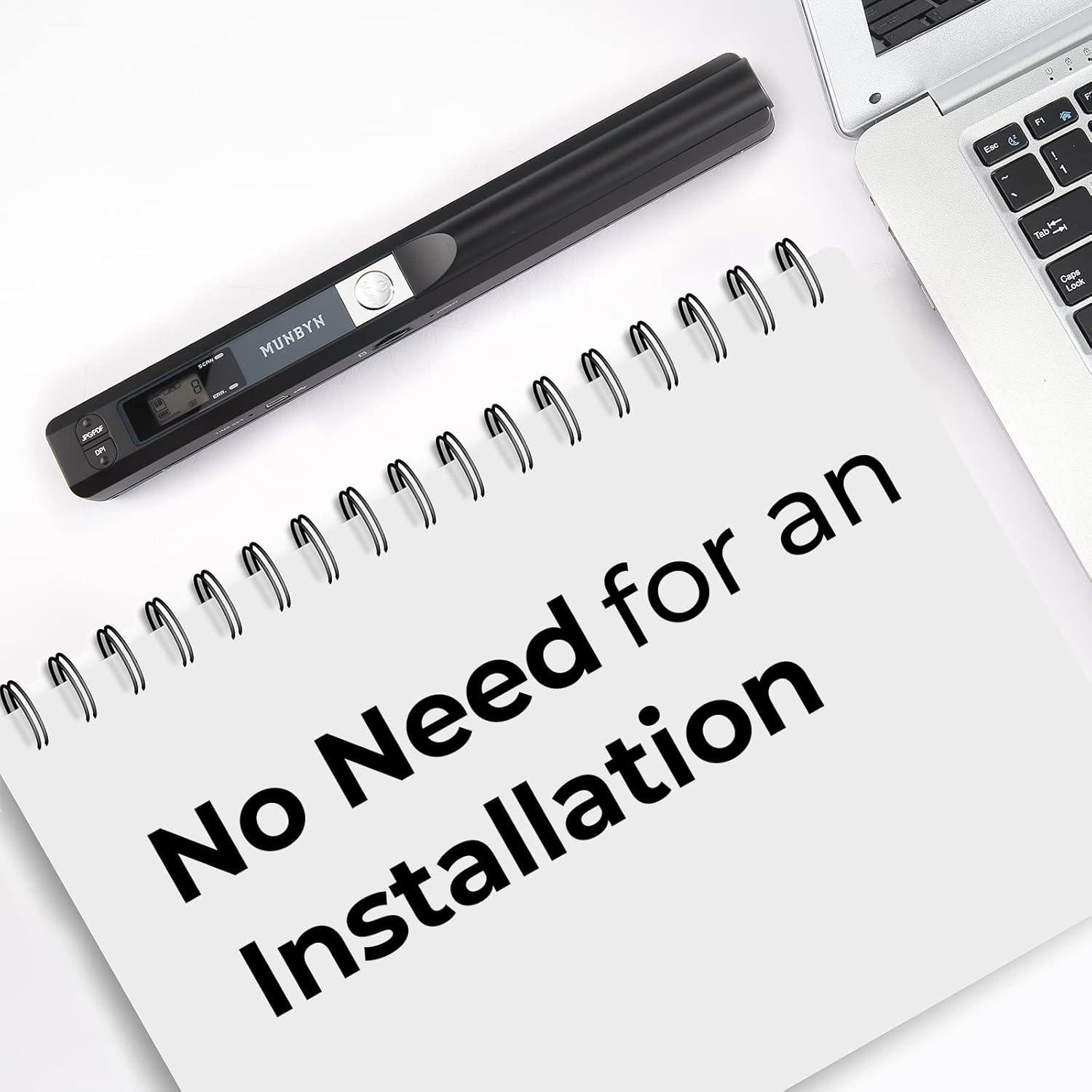 Escáner Portátil MUNBYN A4 900dpi con Tarjeta SD 16G