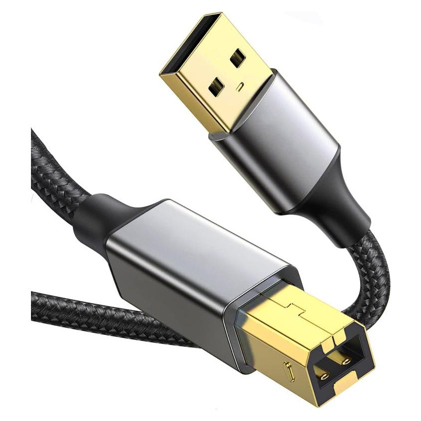 Cable de Impresora USB 2.0 A a B 1.8m Jahobet - Conectores Dorados