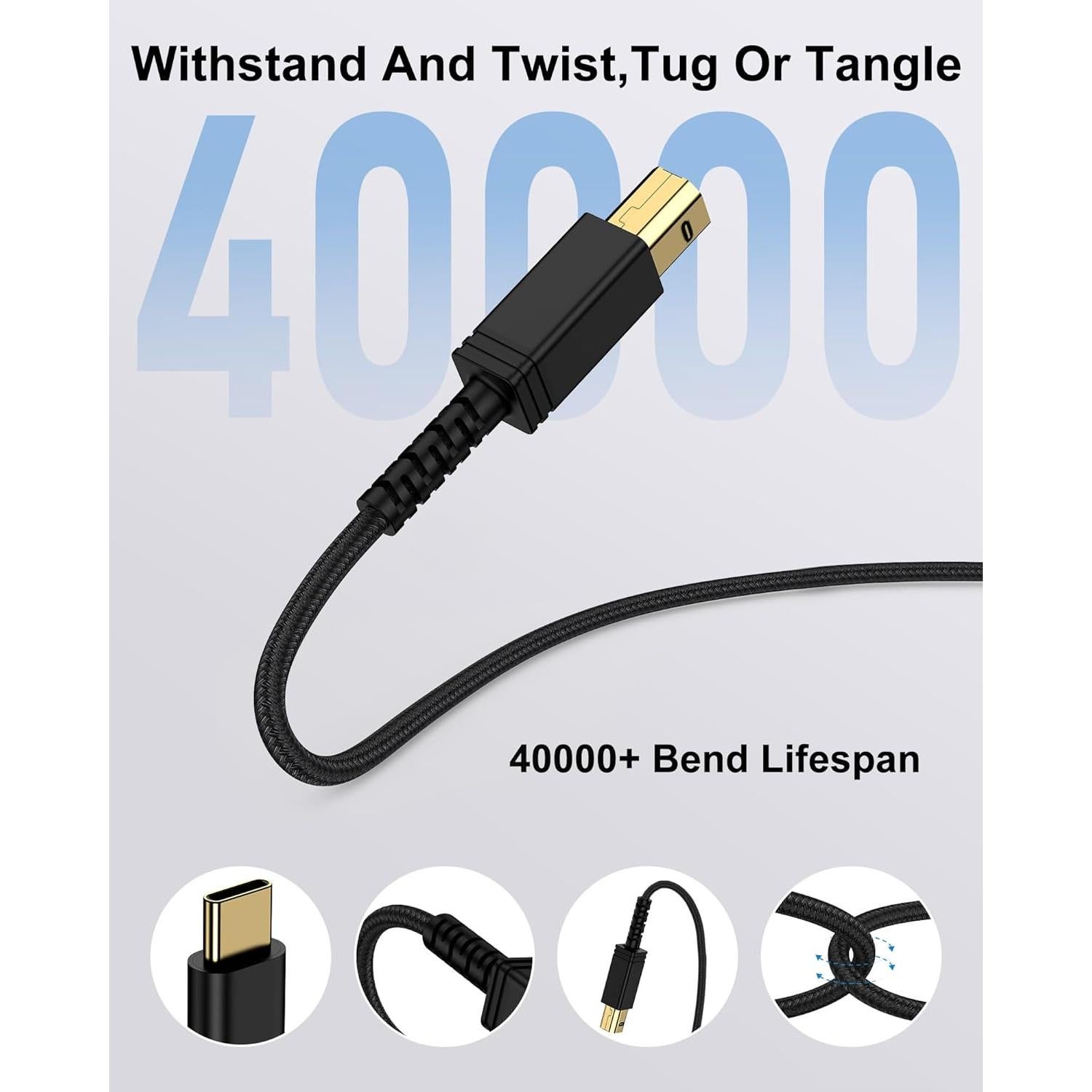 Cable USB B a C 1.83m AILKIN para Impresora y Escáner