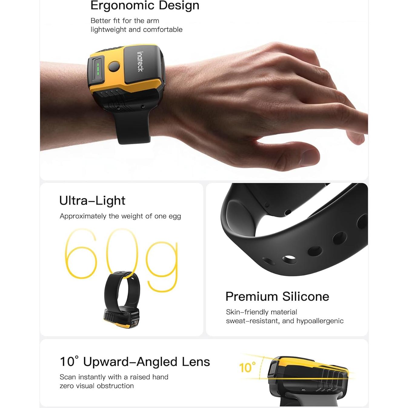 Escáner de Código de Barras 2D Inateck N6022-BK Bluetooth 5.3