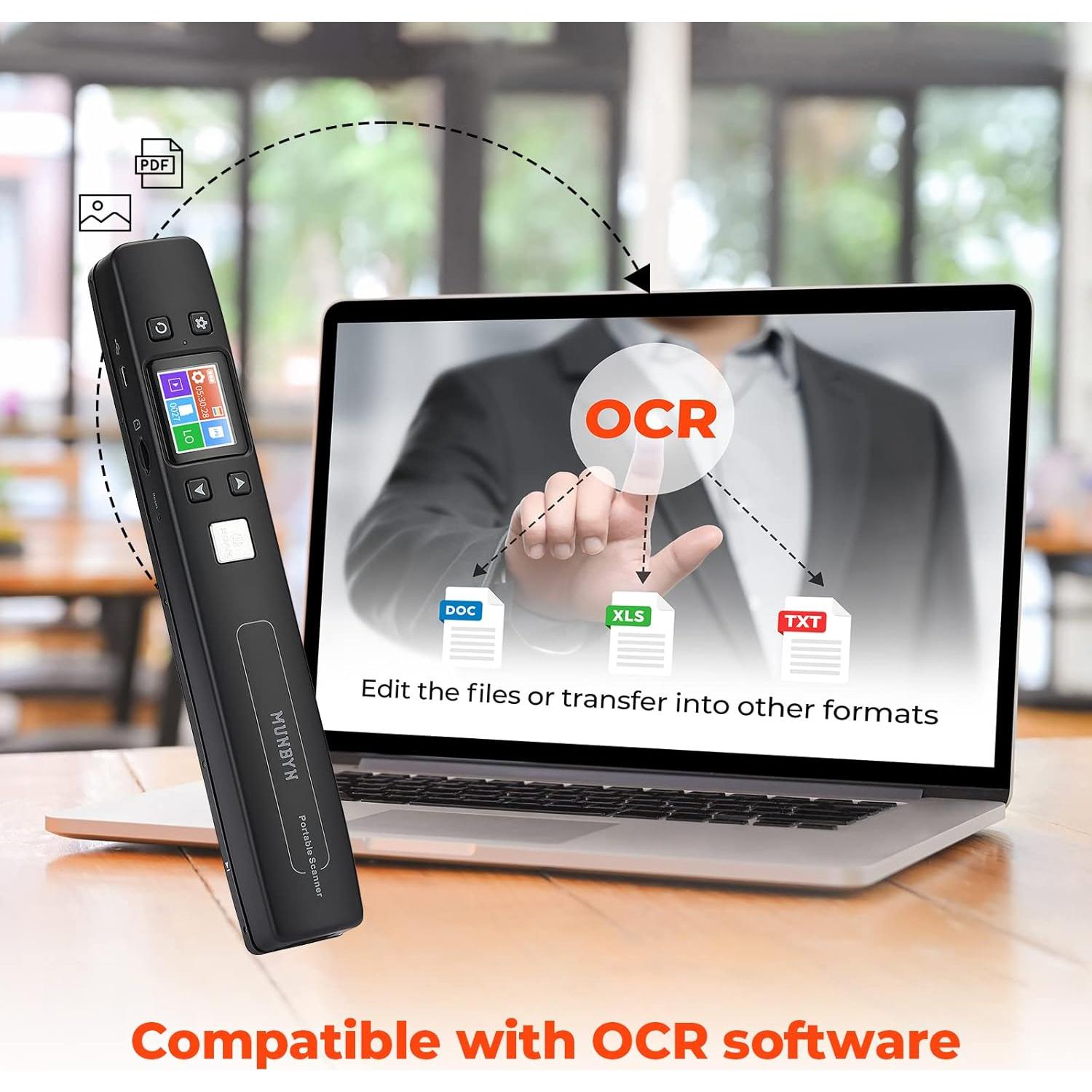 Escáner Portátil MUNBYN MU-IDS002W-BK 1050 DPI Wi-Fi USB