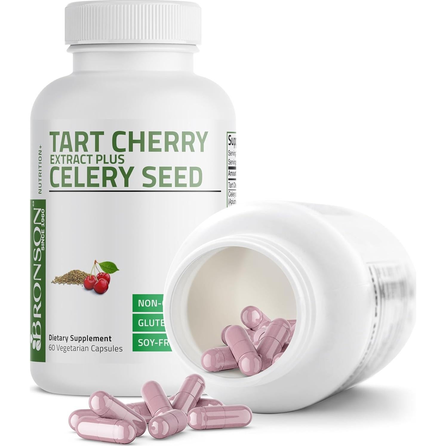 Extracto de Cereza Ácida Bronson 60 Cápsulas Vegetarianas