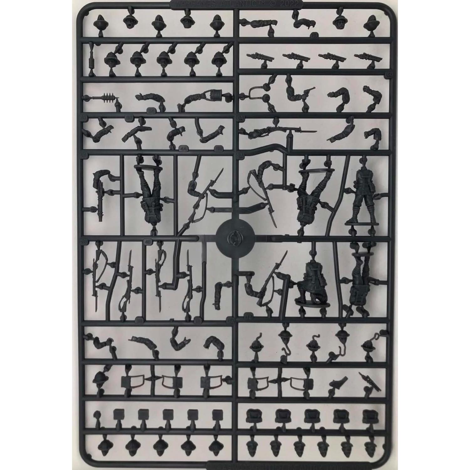 Figuras de Plástico Duro Wargames Atlantic Infantería Británica 30 Piezas