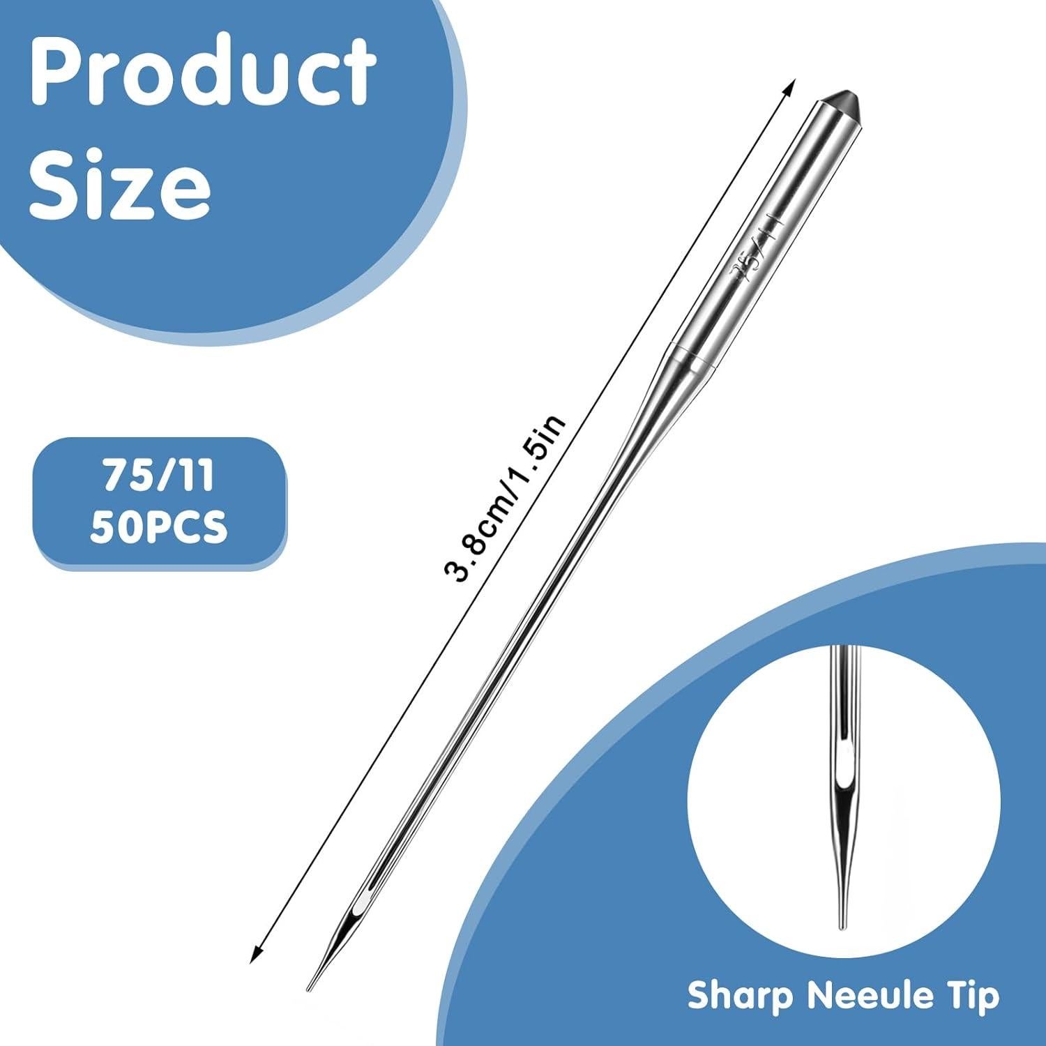 50 Agujas Universales de Coser DIVINA VITAE 75/11 Alta Resistencia