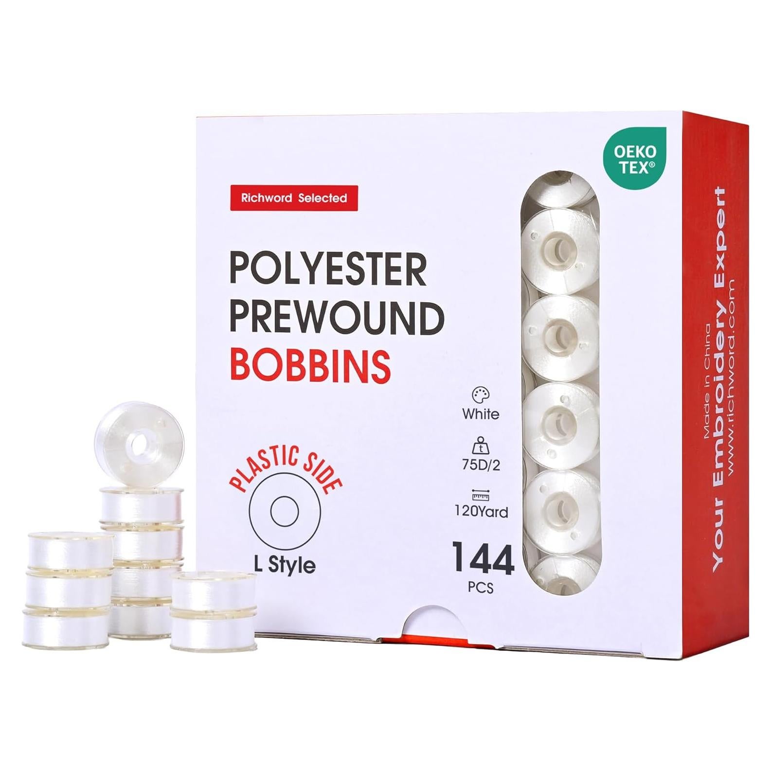 Bobinas Preenrolladas Poolin 75D L Blanco 144pcs 110 Yardas