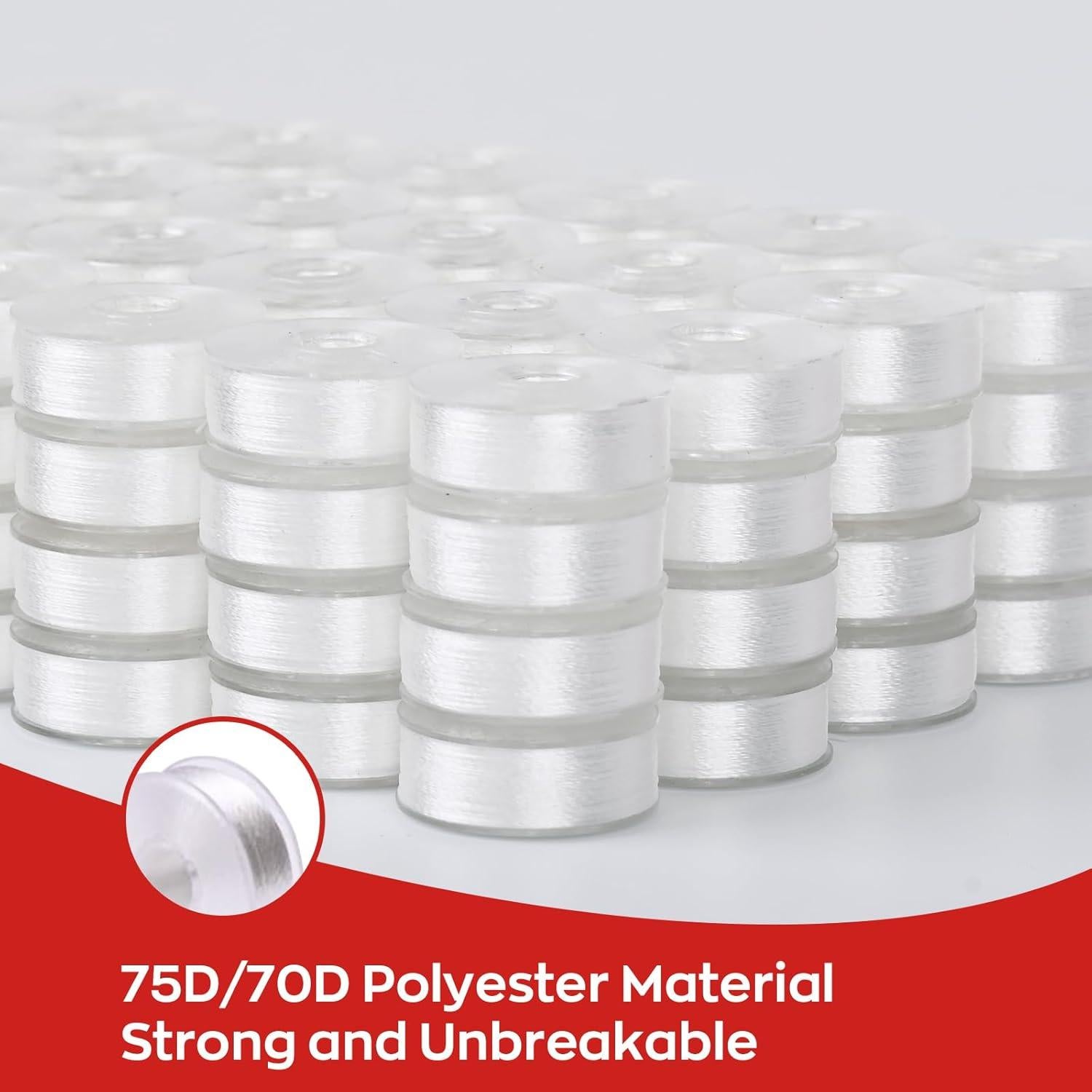 Bobinas Preenrolladas Poolin 75D L Blanco 144pcs 110 Yardas