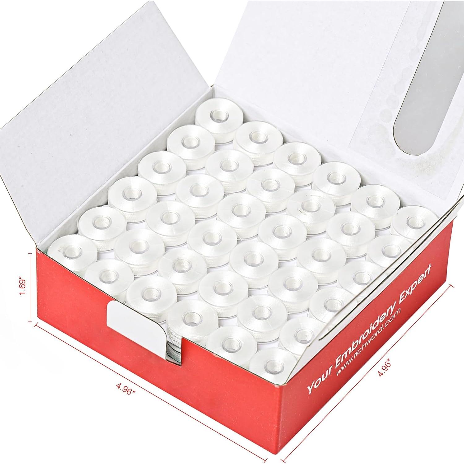 Bobinas Preenrolladas Poolin 75D L Blanco 144pcs 110 Yardas