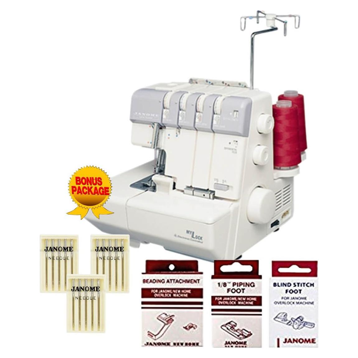 Overlock Janome MyLock 634D con enhebrador automático y kit