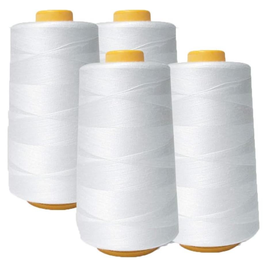 Hilo de Coser Poliester AK Trading 4 Conos 6000 Yardas Blanco