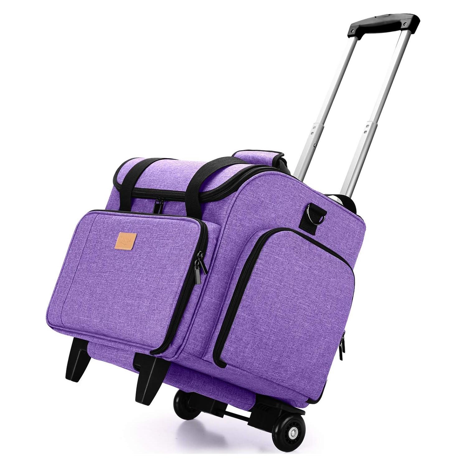 Funda para Overlock LUXJA con Carro Desmontable Púrpura