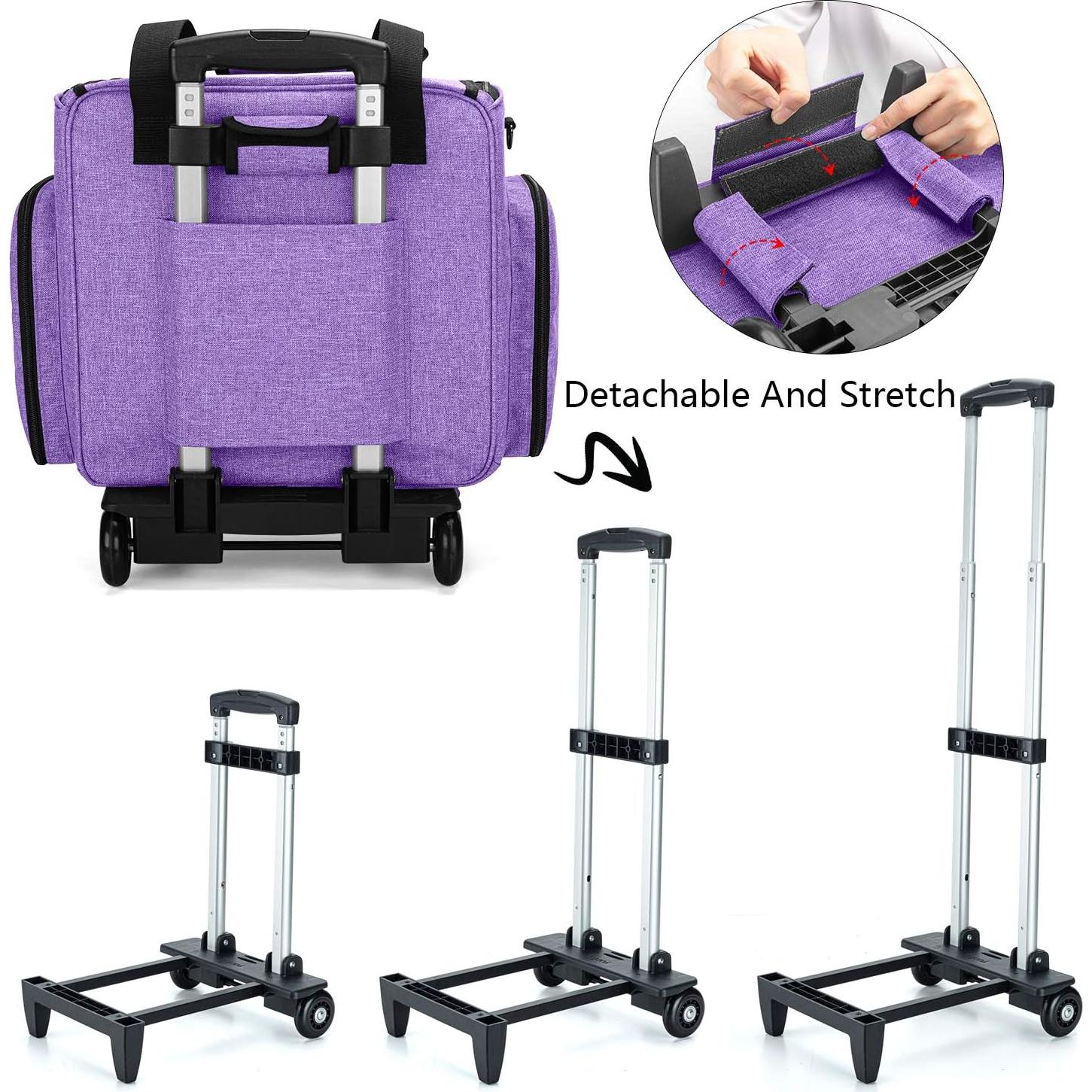 Funda para Overlock LUXJA con Carro Desmontable Púrpura